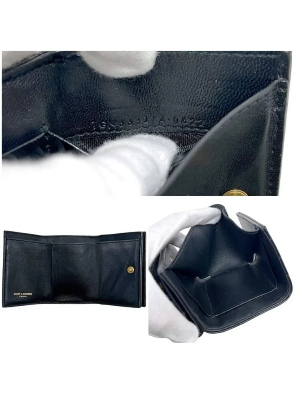 ★SOLD★ Saint Laurent Trifold Wallet Origami Tiny Black - Picture 3 of 10